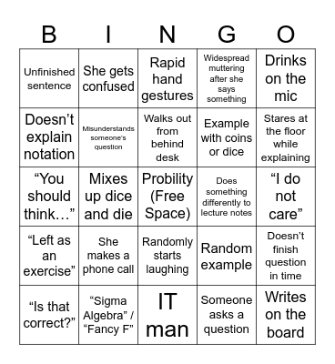 5x5 Deblingo Bingo Card