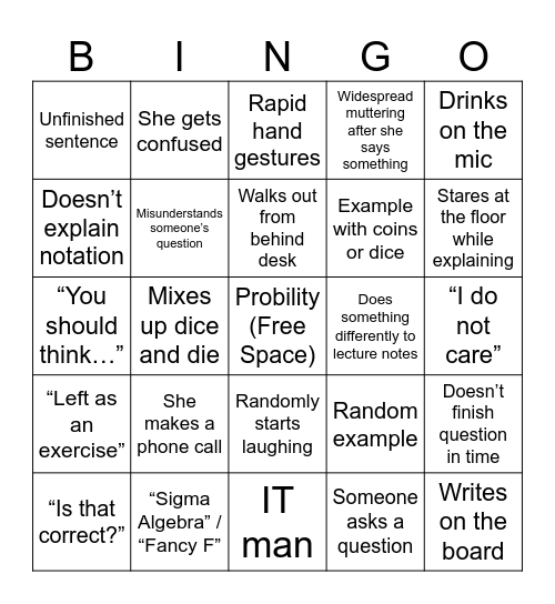 5x5 Deblingo Bingo Card