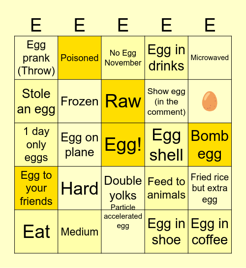 Egg Bingo (Eat/Do) Bingo Card