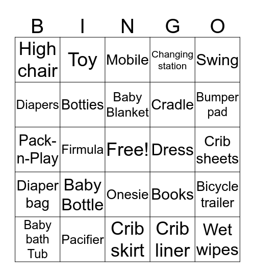 Baby Rohrs Bingo Card