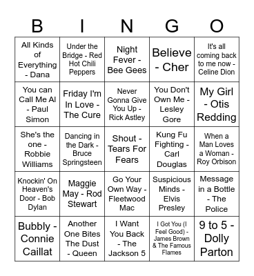 Birthday Bingo Card