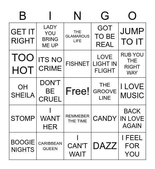 FRONT ROW 1 Bingo Card