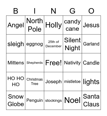WOMH CHRISTMAS BINGO 2023 Bingo Card