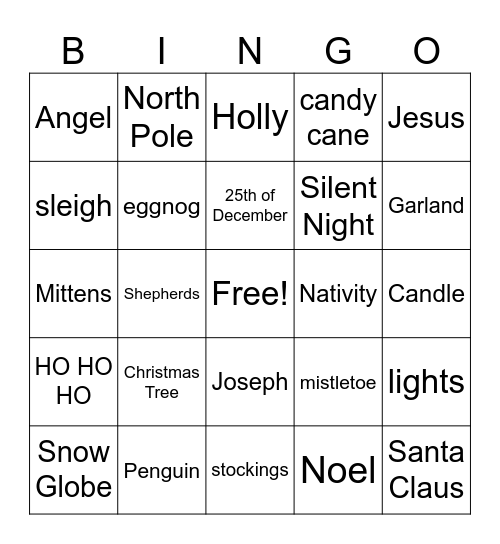 WOMH CHRISTMAS BINGO 2023 Bingo Card
