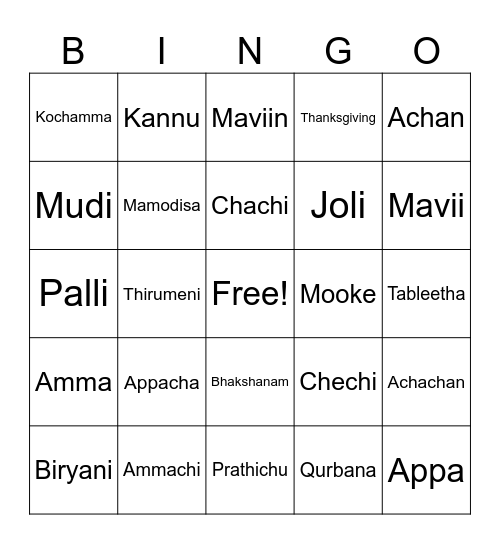 DMTC Bingo Card