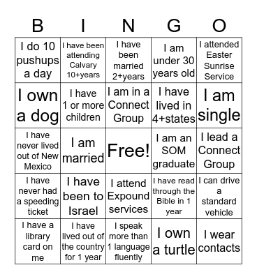 Creative Team Bingo Card