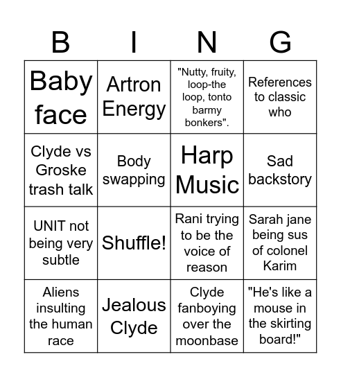 PT.1 Bingo Card