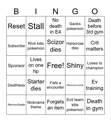 Untitled Bingloo Bingo Card