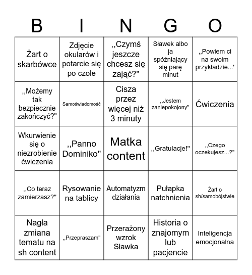 Terapia bingo Card