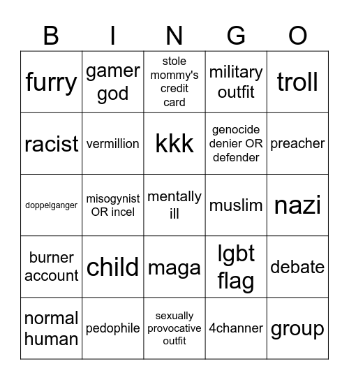 roblox church Bingo Card