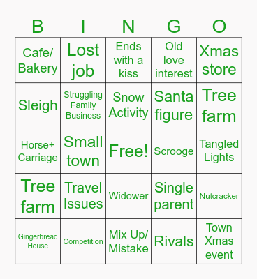 Hallmark Movie Bingo Card