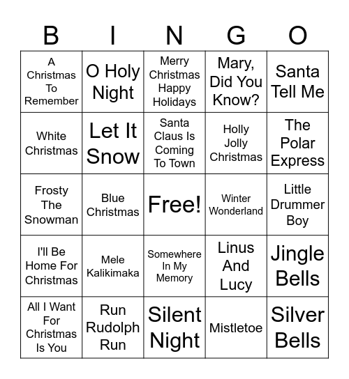 Christmas Bingo Card