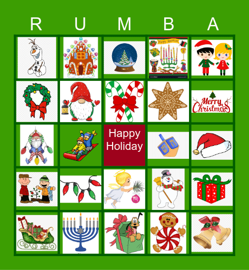 Rumbistas Holiday Bingo Card