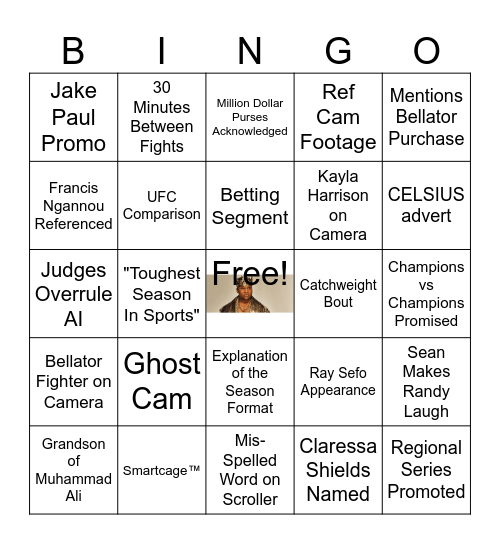 Professional Fighters League Bingo Card