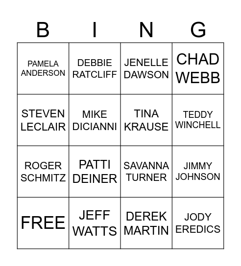 REGULARS Bingo Card