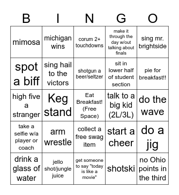 THE GAME!! Bingo Card