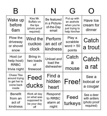 Calhoun Bingo Card