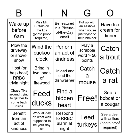 Calhoun Bingo Card