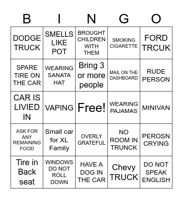 2023 Christmas Baskets Bingo Card