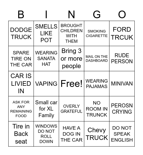 2023 Christmas Baskets Bingo Card