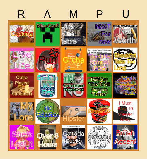 Keiki Amai Bingo Card