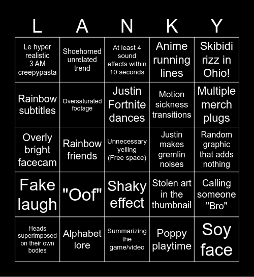 LankyBox Bingo Card
