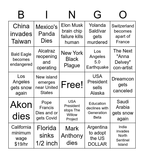 2024 Bingo Card