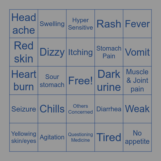 SIDE EFFECTS 🔥 Bingo Card