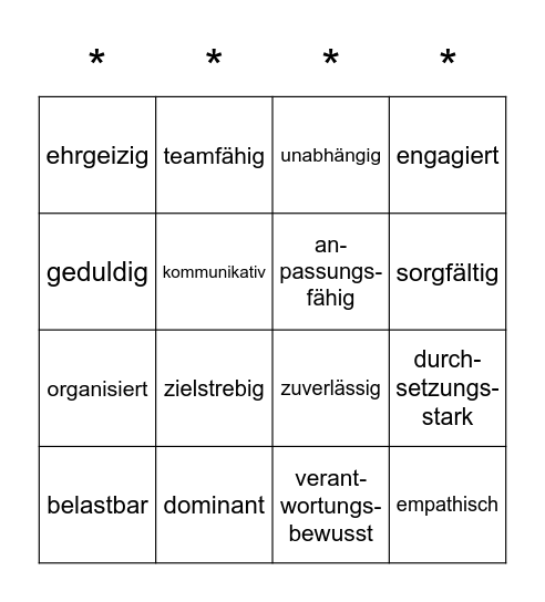 Eigenschaften-Bingo: Jemand, der ... , ist XXX Bingo Card