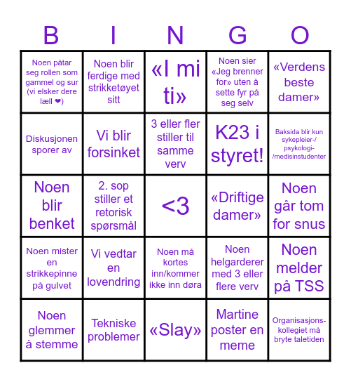 TKS på genfors Bingo Card