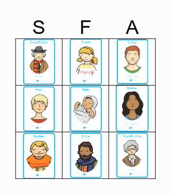 Family Members Bingo Card