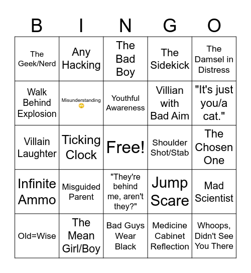 Movie Critic Bingo Card