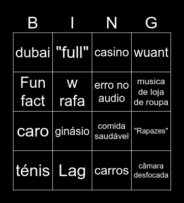 Window Bingo Card