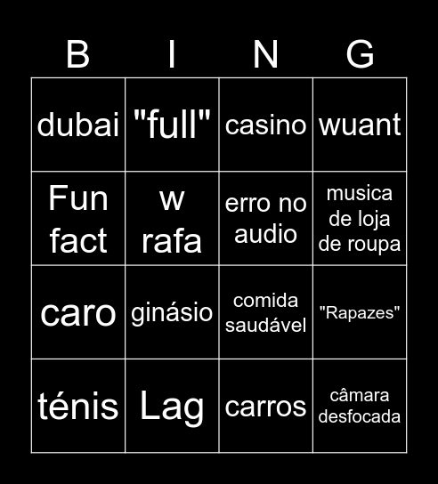 Window Bingo Card