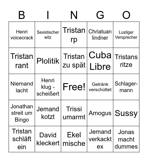 Tim gb Bingo Card