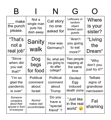 Thanksgiving Bingo Card