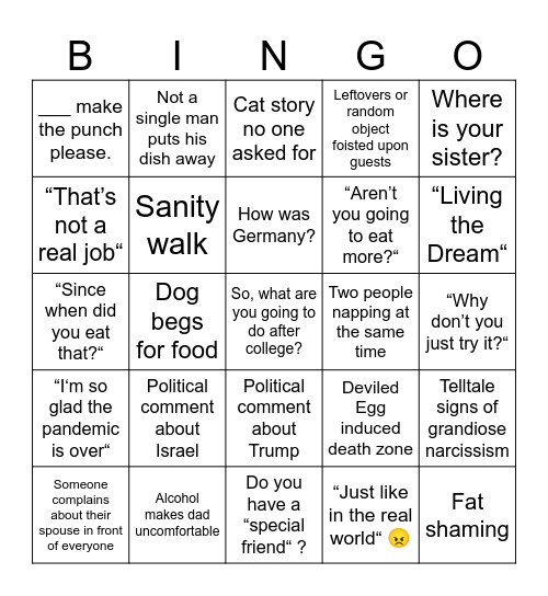 Thanksgiving Bingo Card