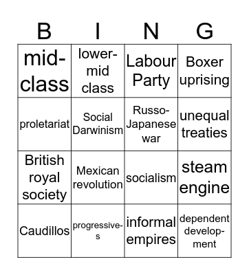 chapter 18 & 19 Bingo Card