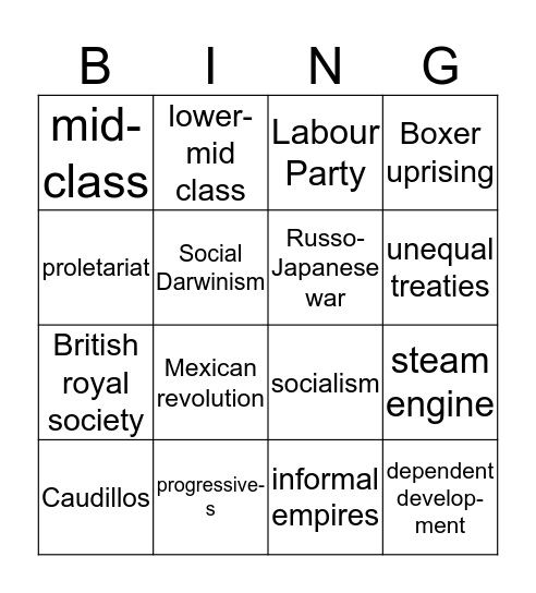 chapter 18 & 19 Bingo Card