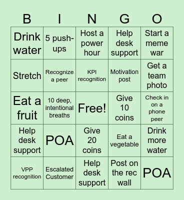 Digital Weekend Warriors Challenge Bingo Card