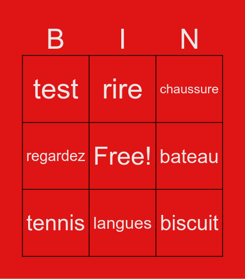 Saint Nicolas Bingo Card