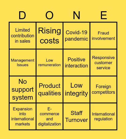 MR. D.I.Y Bingo Card