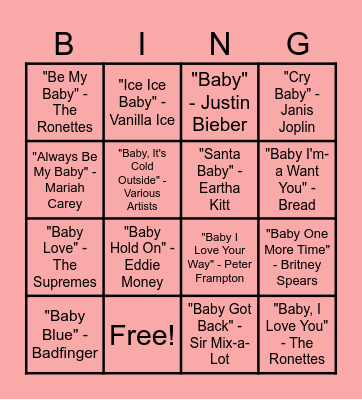 A BINGO ate your baby?!? Bingo Card