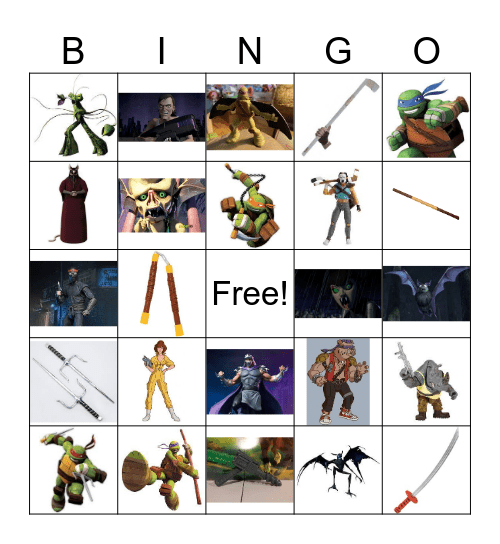 Ninja Turtle BING Bingo Card