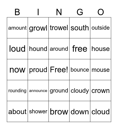 ow/ou Bingo Card