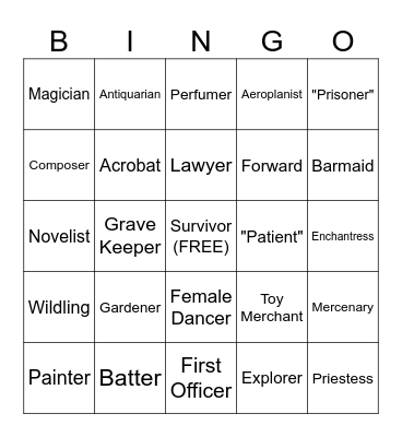 IDV Survivor Bingo Card