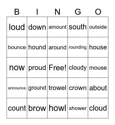 ou/ow Bingo Card