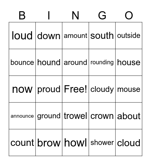 ou/ow Bingo Card