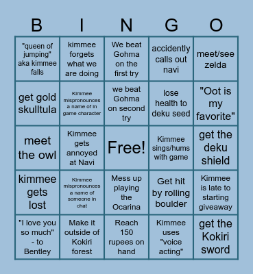Ocarina of Time Bingo! Bingo Card