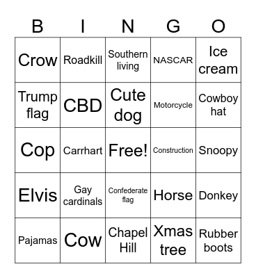 Road Trip Bingo Card